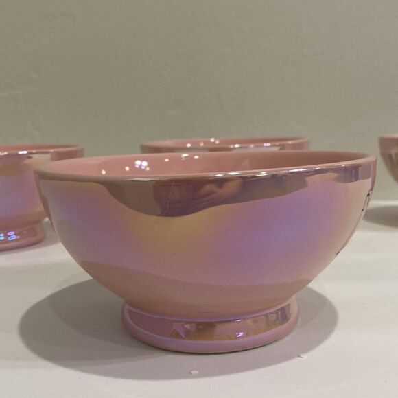 Rae Dunn Ceramic glazed Pink Iridescent "Elfin Around" Bowls 12oz CHRISTMAS - Picture 9 of 10